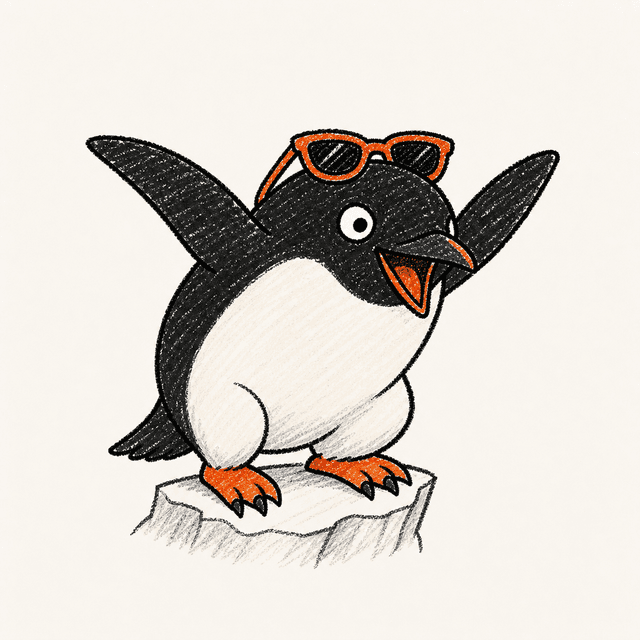 The Adélie Cannonball penguin illustration