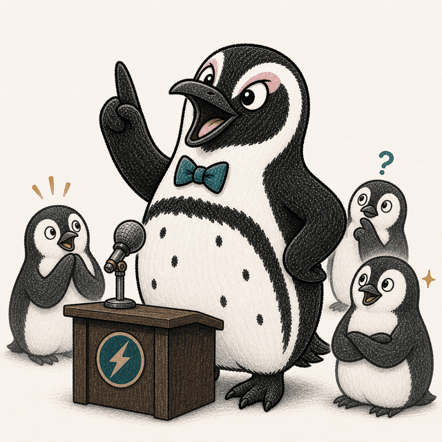 The African Debater penguin illustration