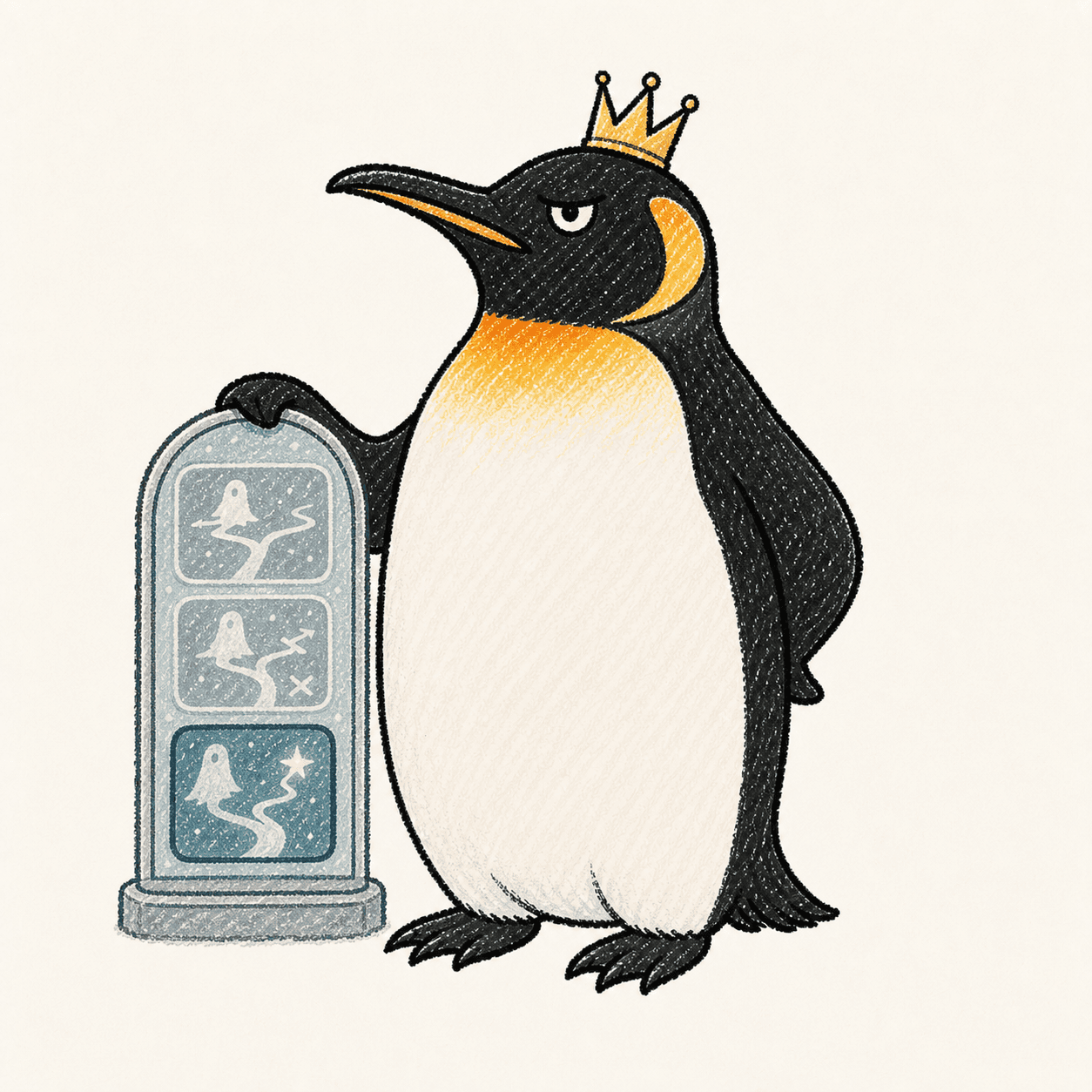 The Stoic Emperor penguin illustration