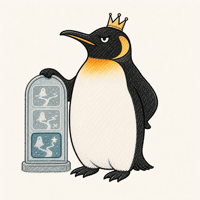 The Stoic Emperor penguin illustration